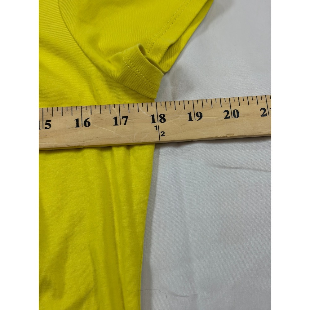 Lafayette 148 New York Womens Chartreuse Yellow Pleated Keyhole Top Size Medium - Picture 7 of 9